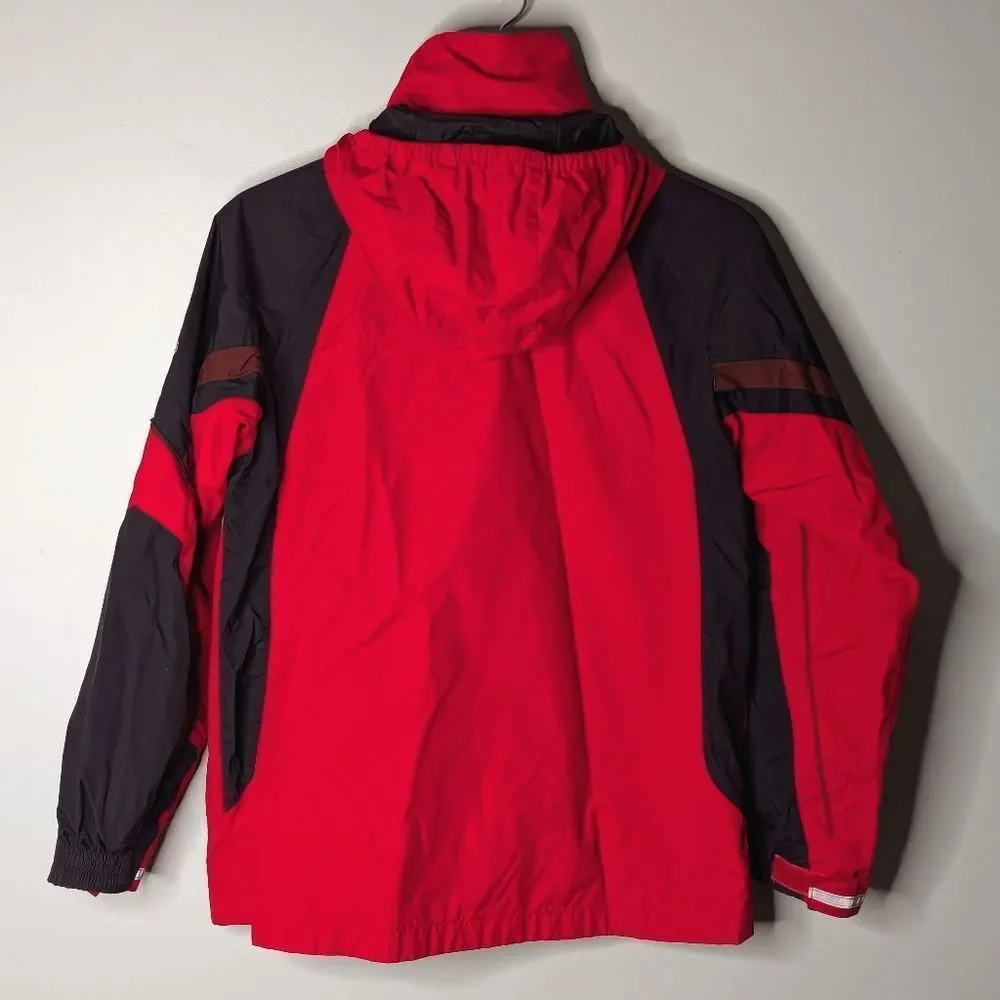 Columbia Sportswear Youth Red Black Waterproof Hoodie Shell Windbreaker Sz 14